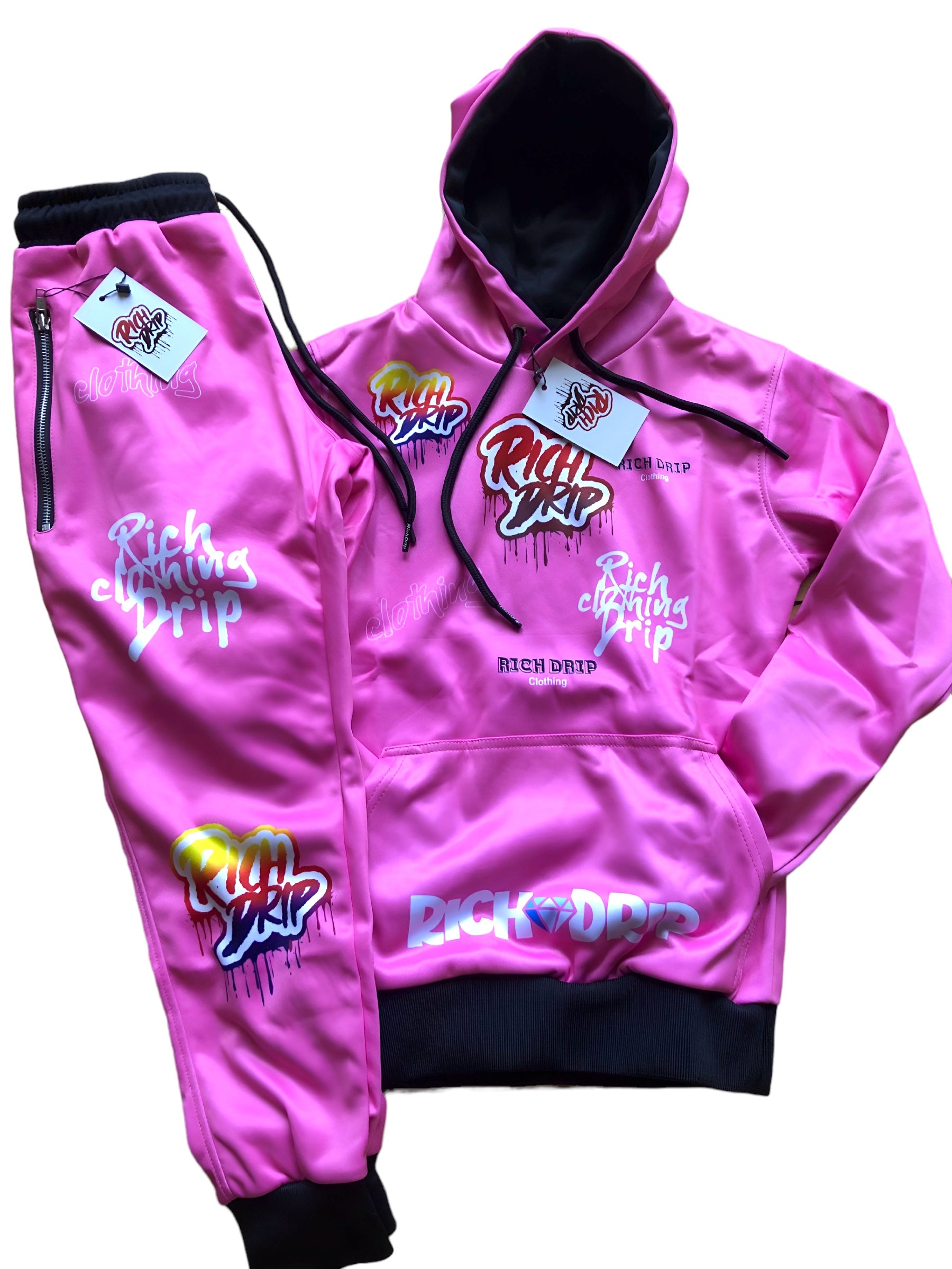 Pink “Drip Crazy” Sweatsuit Set