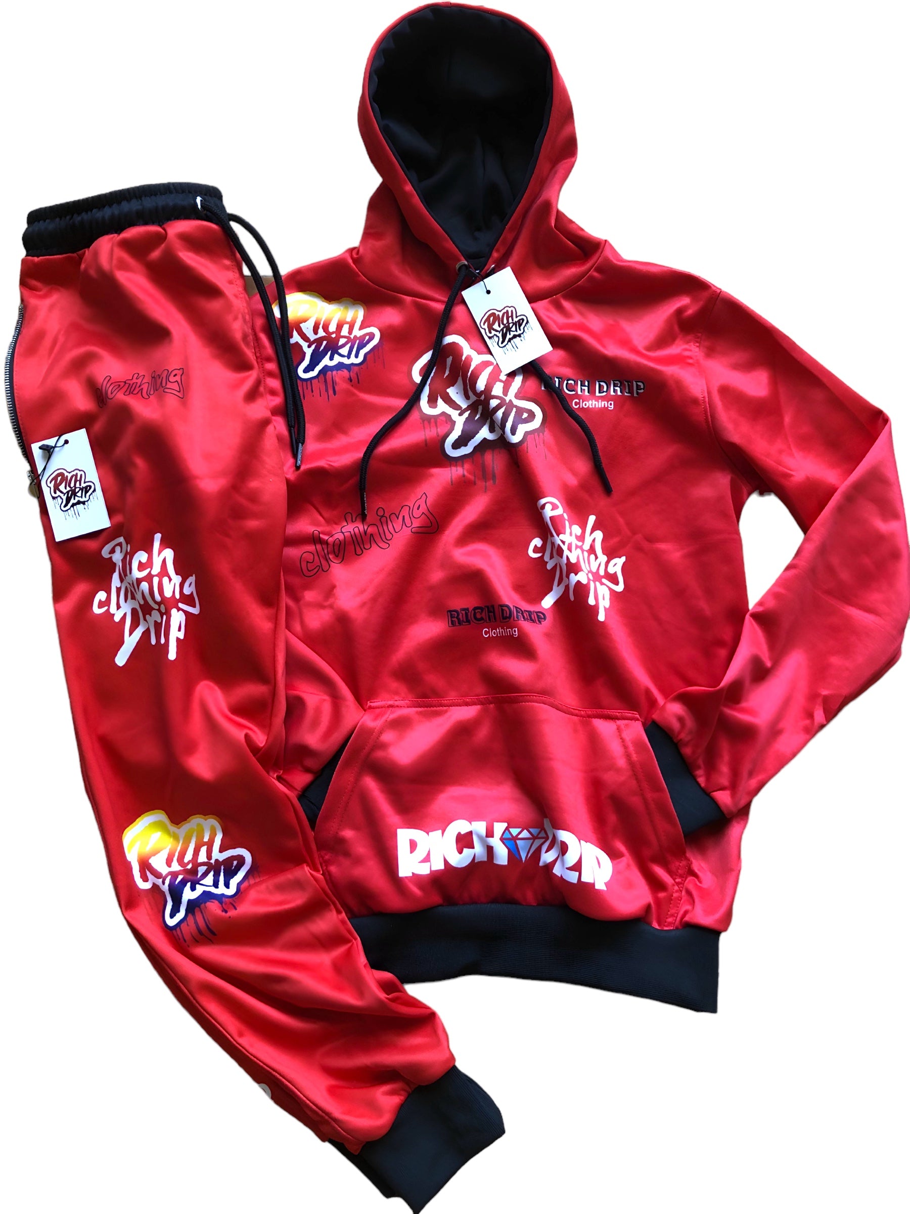 Red “Drip Crazy” Sweatsuit Set