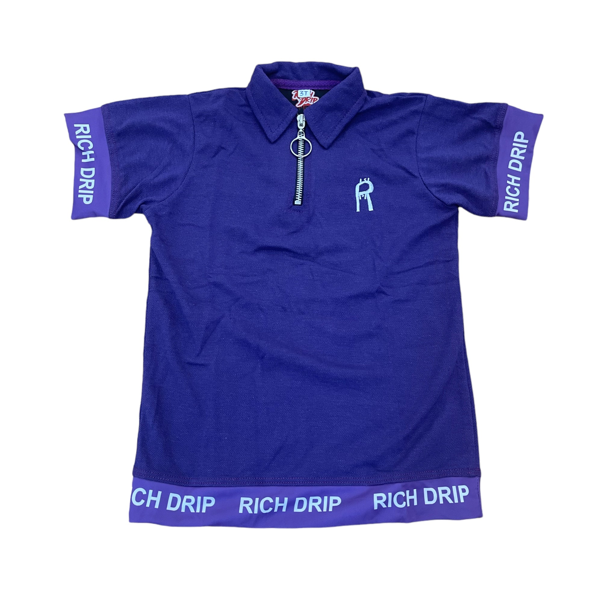 Kids “The Richest” Purple Polo Dress